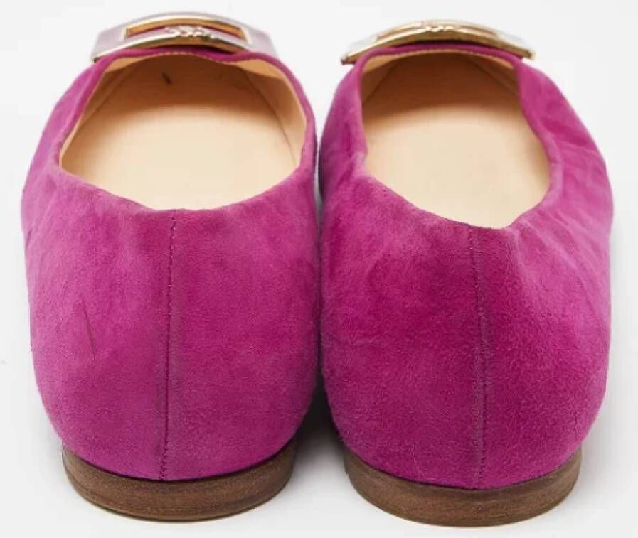 Carolina Herrera Pre-owned Suede flats Pink Dames