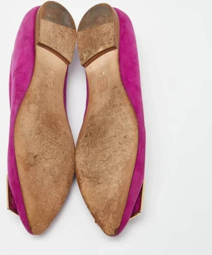 Carolina Herrera Pre-owned Suede flats Pink Dames