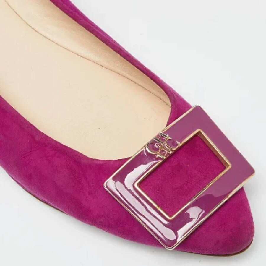 Carolina Herrera Pre-owned Suede flats Pink Dames