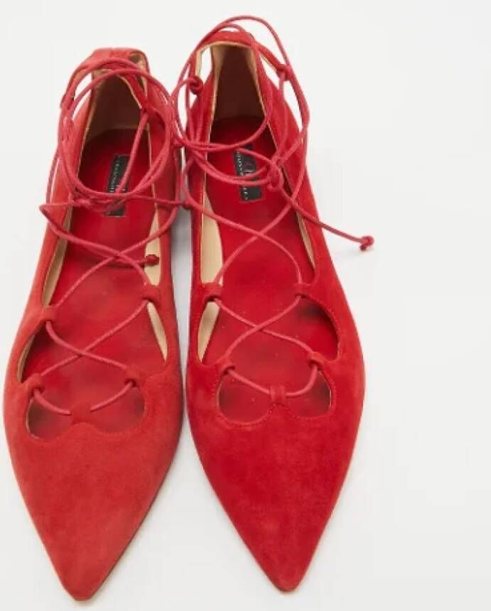 Carolina Herrera Pre-owned Suede flats Red Dames