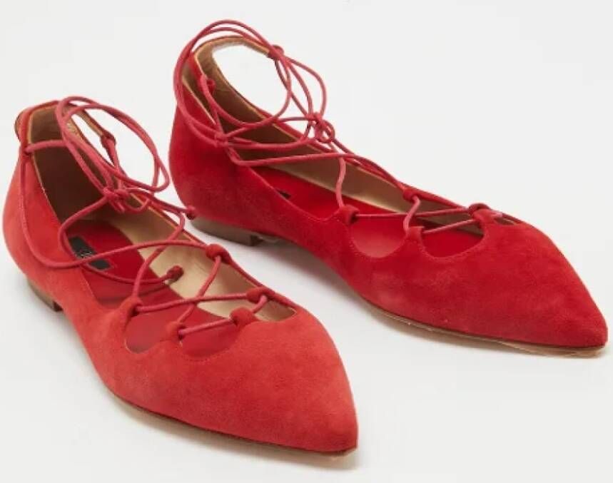 Carolina Herrera Pre-owned Suede flats Red Dames