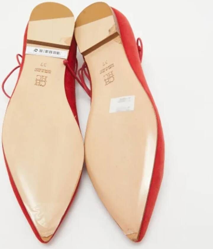 Carolina Herrera Pre-owned Suede flats Red Dames