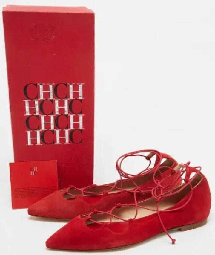 Carolina Herrera Pre-owned Suede flats Red Dames