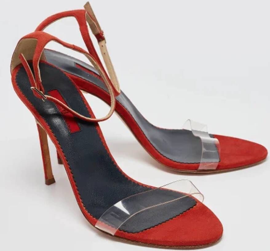 Carolina Herrera Pre-owned Suede sandals Red Dames