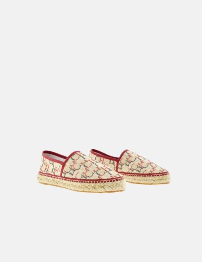 Carolina Herrera Rode Initialen Canvas Espadrilles Multicolor Dames