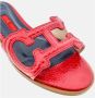 Carolina Herrera Rode Krokodil Initials Insignia Sandaal Red Dames - Thumbnail 7