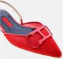 Carolina Herrera Rode Mesh Insignia Platte Schoenen Red Dames - Thumbnail 6