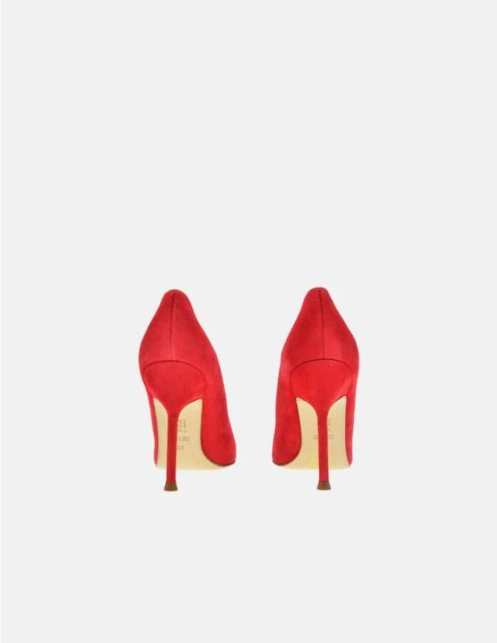 Carolina Herrera Rode Suède Hoge Hak Pumps Red Dames