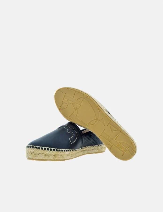 Carolina Herrera Zwarte Leren Insignia Espadrilles Black Dames