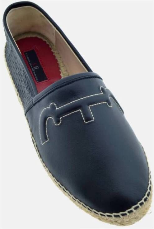 Carolina Herrera Zwarte Leren Insignia Espadrilles Black Dames