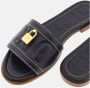 Carolina Herrera Zwarte Leren Platte Sandaal Slot Detail Black Dames - Thumbnail 3