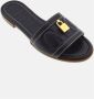 Carolina Herrera Zwarte Leren Platte Sandaal Slot Detail Black Dames - Thumbnail 5