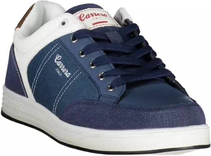 Carrera Blauwe Polyester Sneaker met Veters en Logo Blue Heren