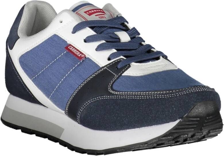 Carrera Blauwe sportieve vetersneakers met contrastdetails Blue Heren