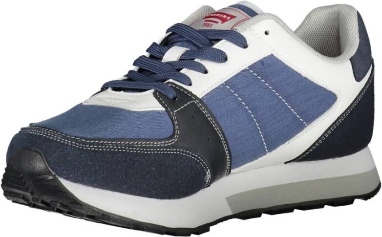 Carrera Blauwe sportieve vetersneakers met contrastdetails Blue Heren