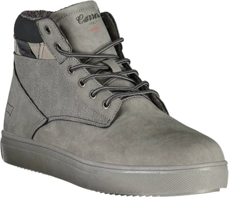 Carrera Grijze herenlaars met veters en contrastdetails Gray Heren