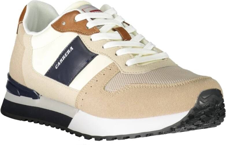 Carrera Sportieve Beige Vetersneakers Contrastdetails Beige Heren