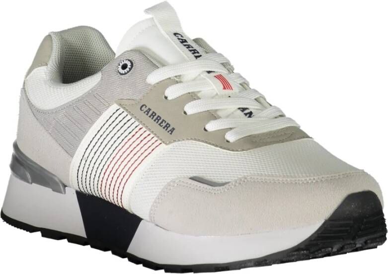 Carrera Sportieve witte vetersneakers met contrastdetails White Heren