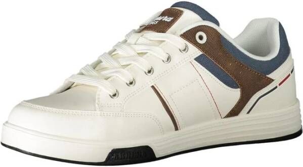 Carrera Witte Polyester Sneakers met Veters Contrastdetails Logo White Heren