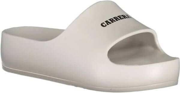 Carrera Witte Polyethyleen Plateau Slippers met Logo White Dames