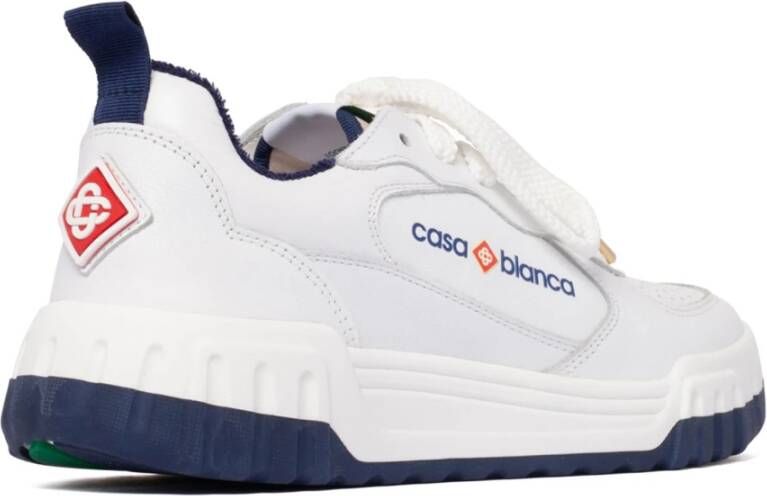 Casablanca Wit Marineblauw Court Sneakers White Heren