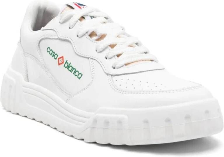 Casablanca Witte leren courtsneakers White Heren