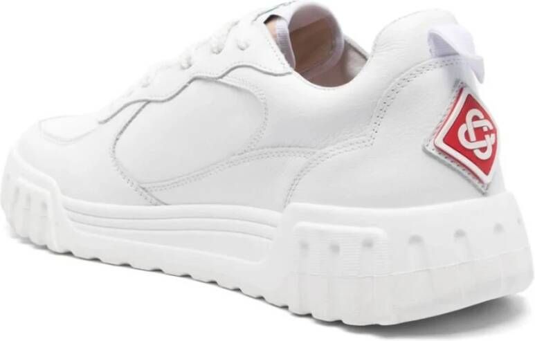 Casablanca Witte leren courtsneakers White Heren