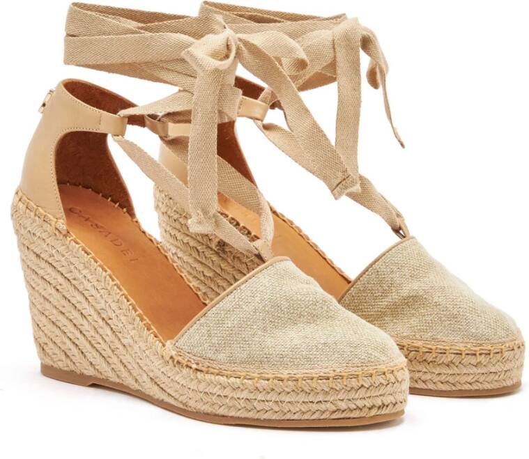 Casadei Balearische wig espadrilles Beige Dames