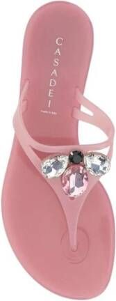 Casadei Bee Jewel Beach Sandals Pink Dames