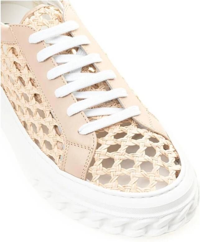 Casadei Beige Leren Sneakers Beige Dames