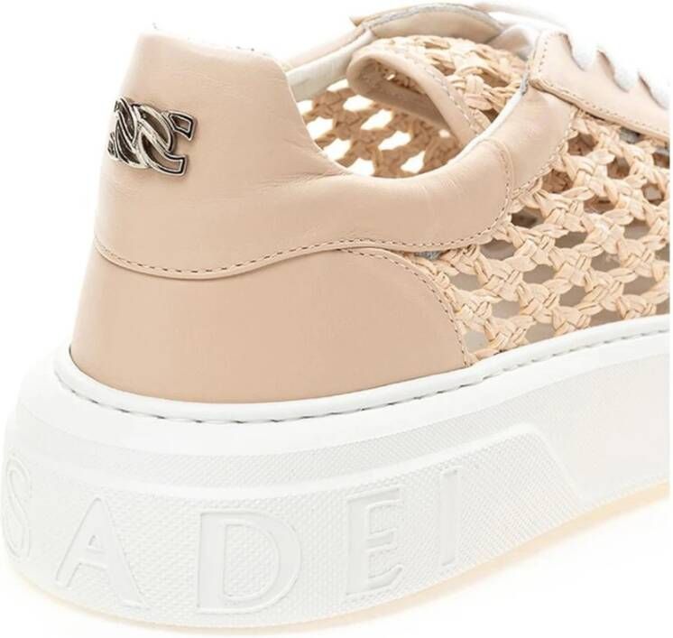 Casadei Beige Leren Sneakers Beige Dames