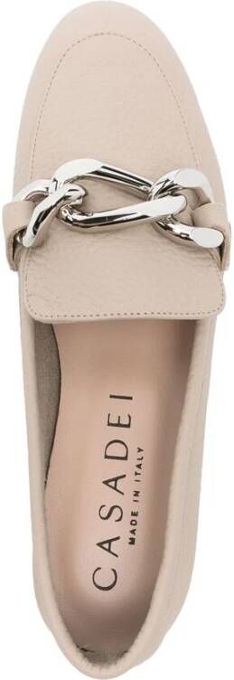 Casadei Beige Platte Rubberen Zool Leren Binnenzool Beige Dames