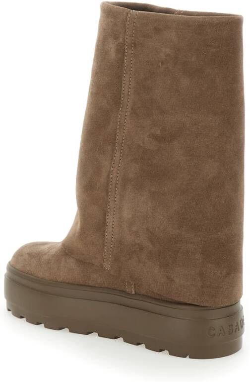 Casadei Beige Suède Laarzen Ronde Neus Beige Dames