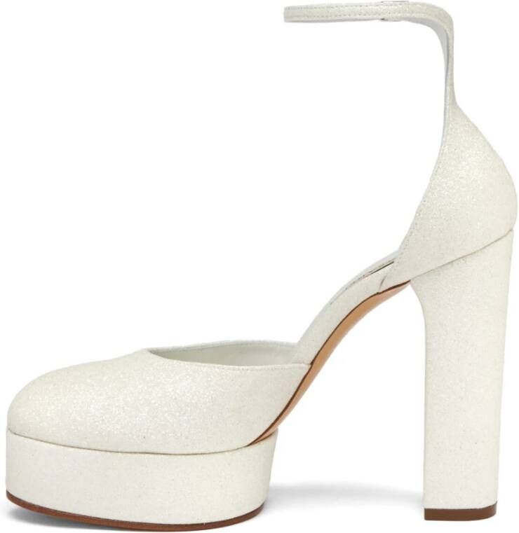 Casadei Betty Glitter Platform Schoen White Dames