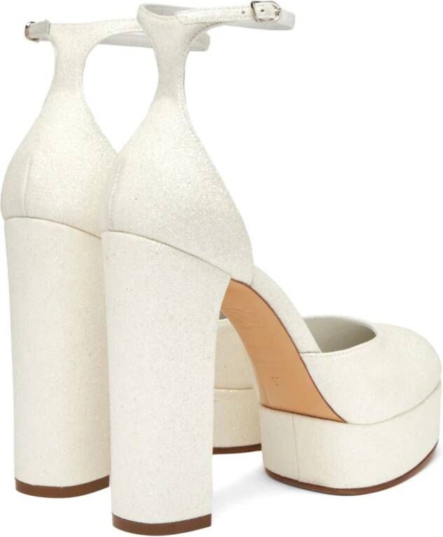 Casadei Betty Glitter Platform Schoen White Dames