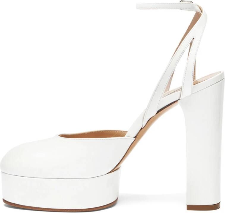 Casadei Betty Plateau Sandaal in Lakleer White Dames