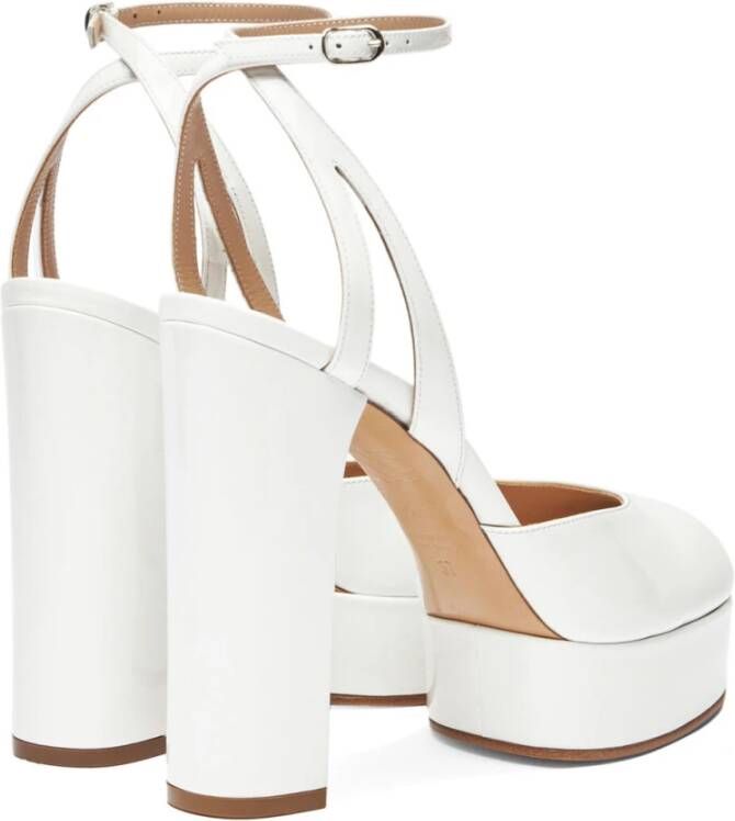 Casadei Betty Plateau Sandaal in Lakleer White Dames