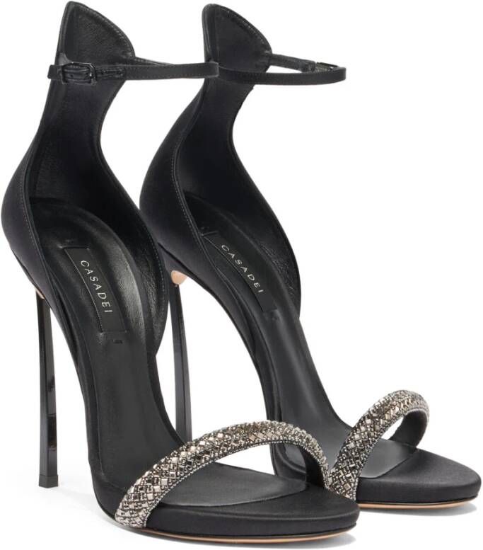 Casadei Blade Stratosphere Satin Sandaal Black Dames