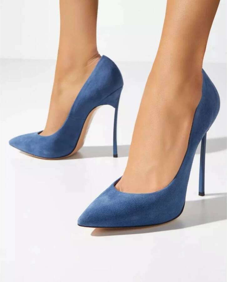 Casadei Blauwe Blade Hakken Blue Dames