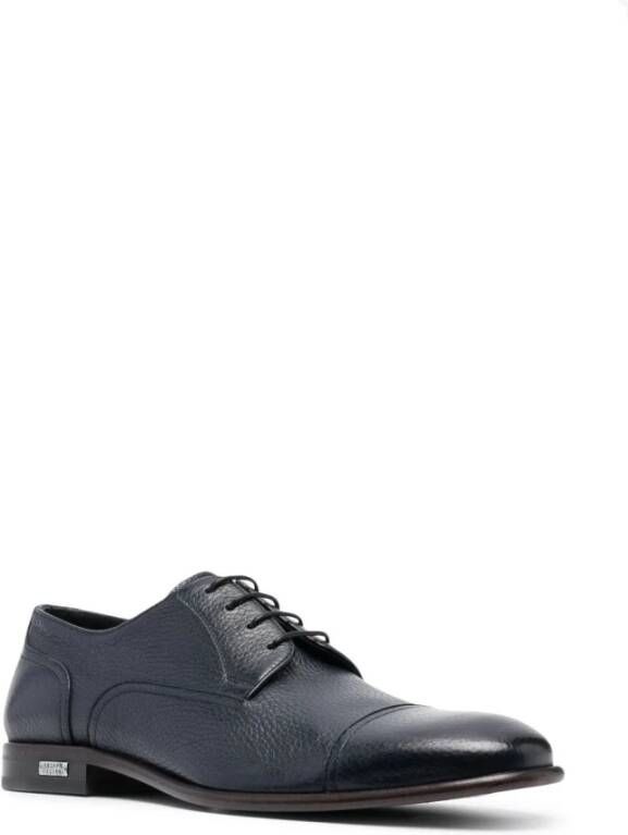 Casadei Blauwe Elegant Gesloten Formele Leren Schoenen Blue Heren