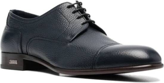 Casadei Blauwe Elegante Gesloten Formele Leren Schoenen Blue Heren