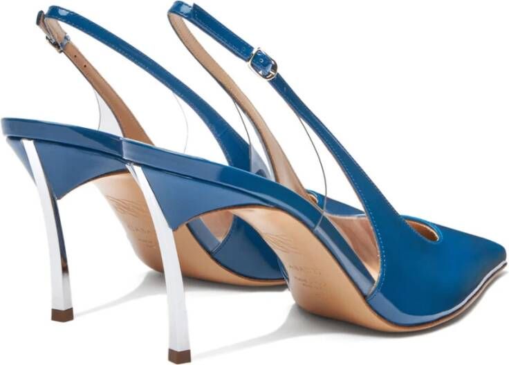 Casadei Bohemian Blue Slingback met Stalen Blade Hak Blue Dames