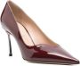 Casadei Bordeaux Rood Lakleer Stiletto Hak Red Dames - Thumbnail 2