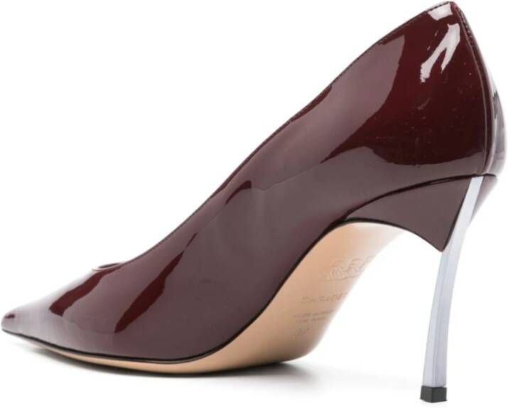 Casadei Bordeaux Rood Lakleer Stiletto Hak Red Dames