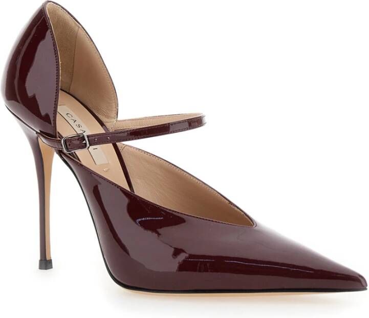 Casadei Bordeaux Stiletto Hoge Hakken Brown Dames