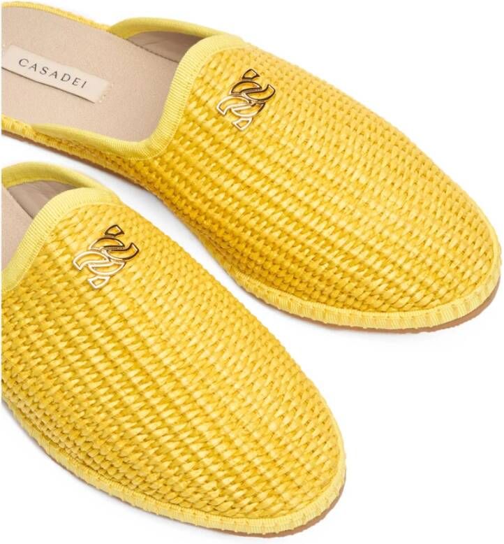 Casadei Luxe Katoenmix Pantoffels Yellow Dames