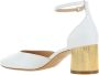 Casadei Chunky Heel Kalbslederen Pumps met Enkelband White Dames - Thumbnail 2