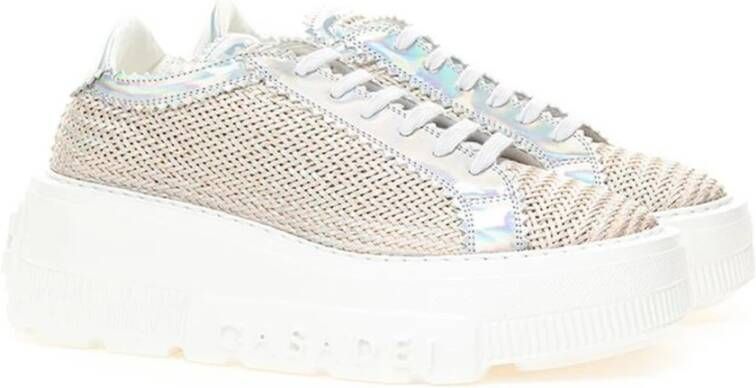 Casadei Eco Beige Leren Sneaker Beige Dames