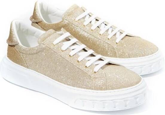 Casadei Elegante Leren Sneakers in Goud Yellow Dames