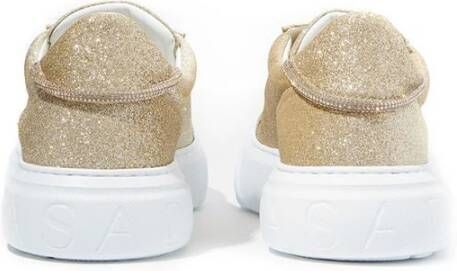 Casadei Elegante Leren Sneakers in Goud Yellow Dames